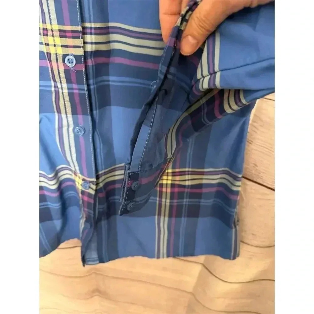 Kuhl Women's Plaid Flannel Button-Up Shirt Blue Size S Casual Long Sleeve - Picture 3 of 10